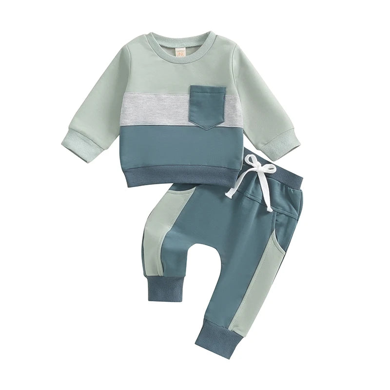 Pudcoco Toddler Boy Hooded Sweatshirt and Jogger Pants Set