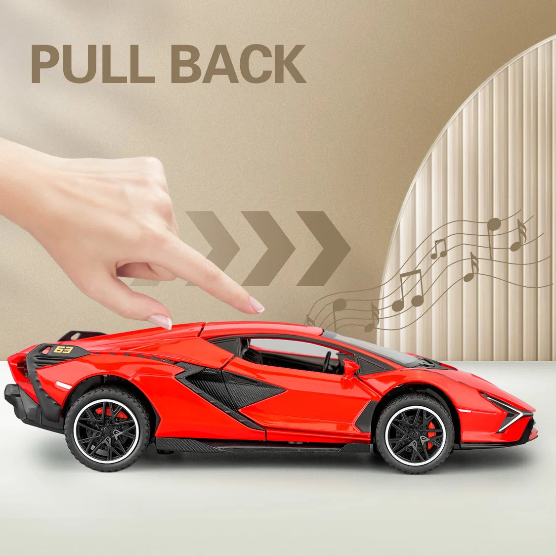 Diecast Alloy Supercar Model With Sound And Lights