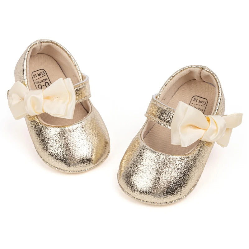 Adorable Baby Girls Mary Jane Shoes with Sweet Bow Detail and Comfortable Non-Slip Sole for First Steps