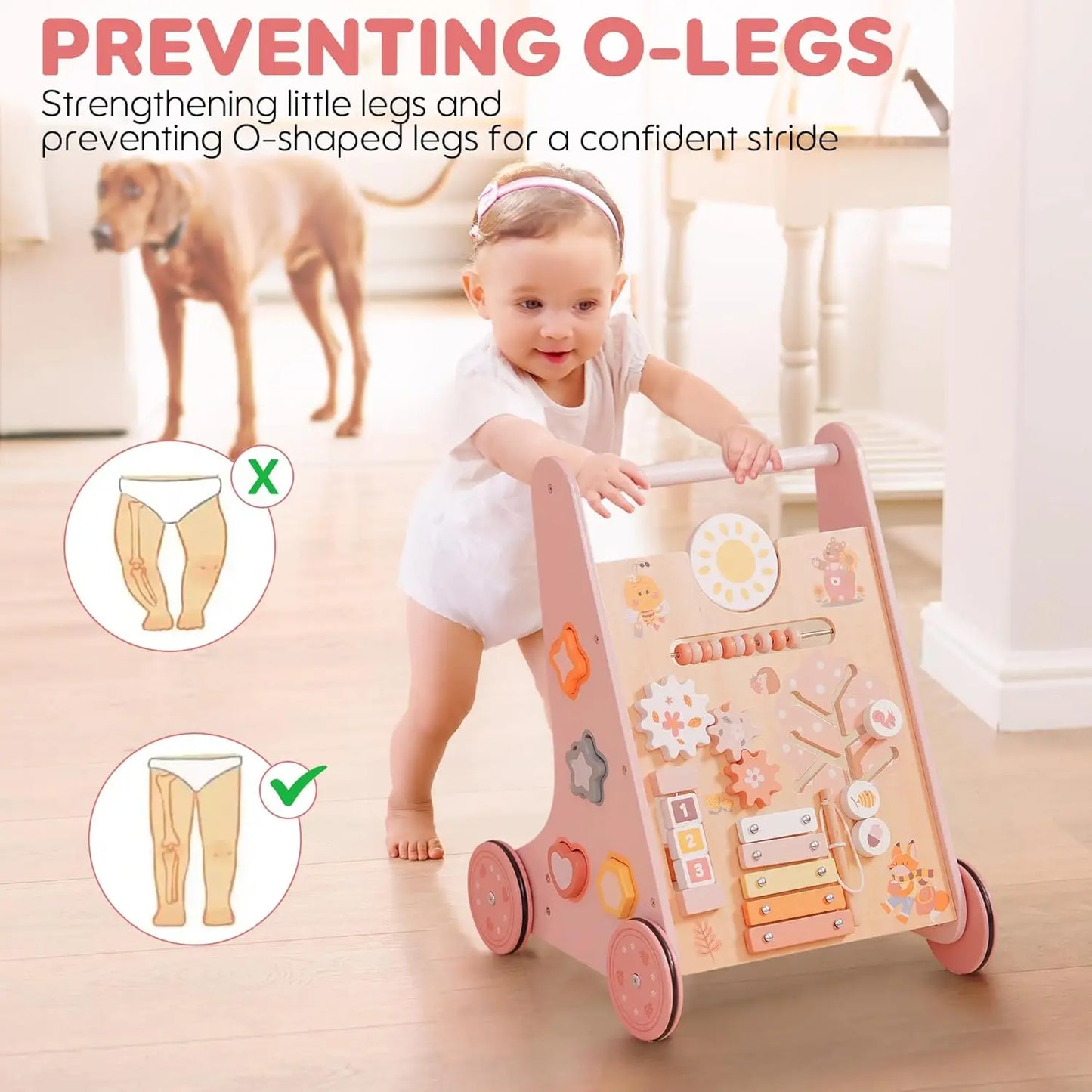 Robotime Robud Wooden Baby Walker Montessori Push Toy for Learning