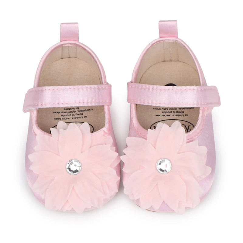Cute Baby Girls Sparkly Mary Jane Shoes Glitter Soft Sole First Walker Shoes with Bowknot Toddler Shoes for Princess