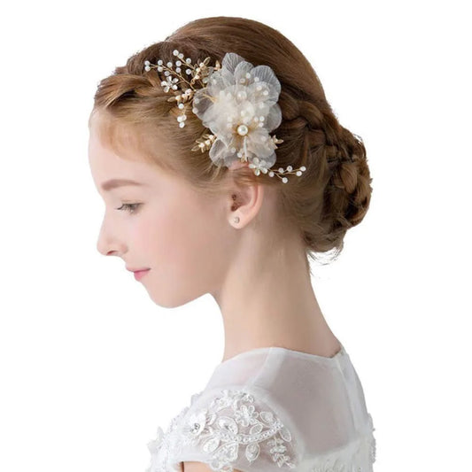 Flower Girl Hair Accessory Pearls Floral Hair Pin