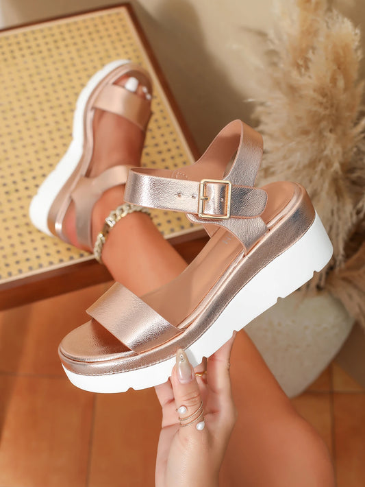 Versatile Comfortable Thick Bottom Slope Heel Sandals