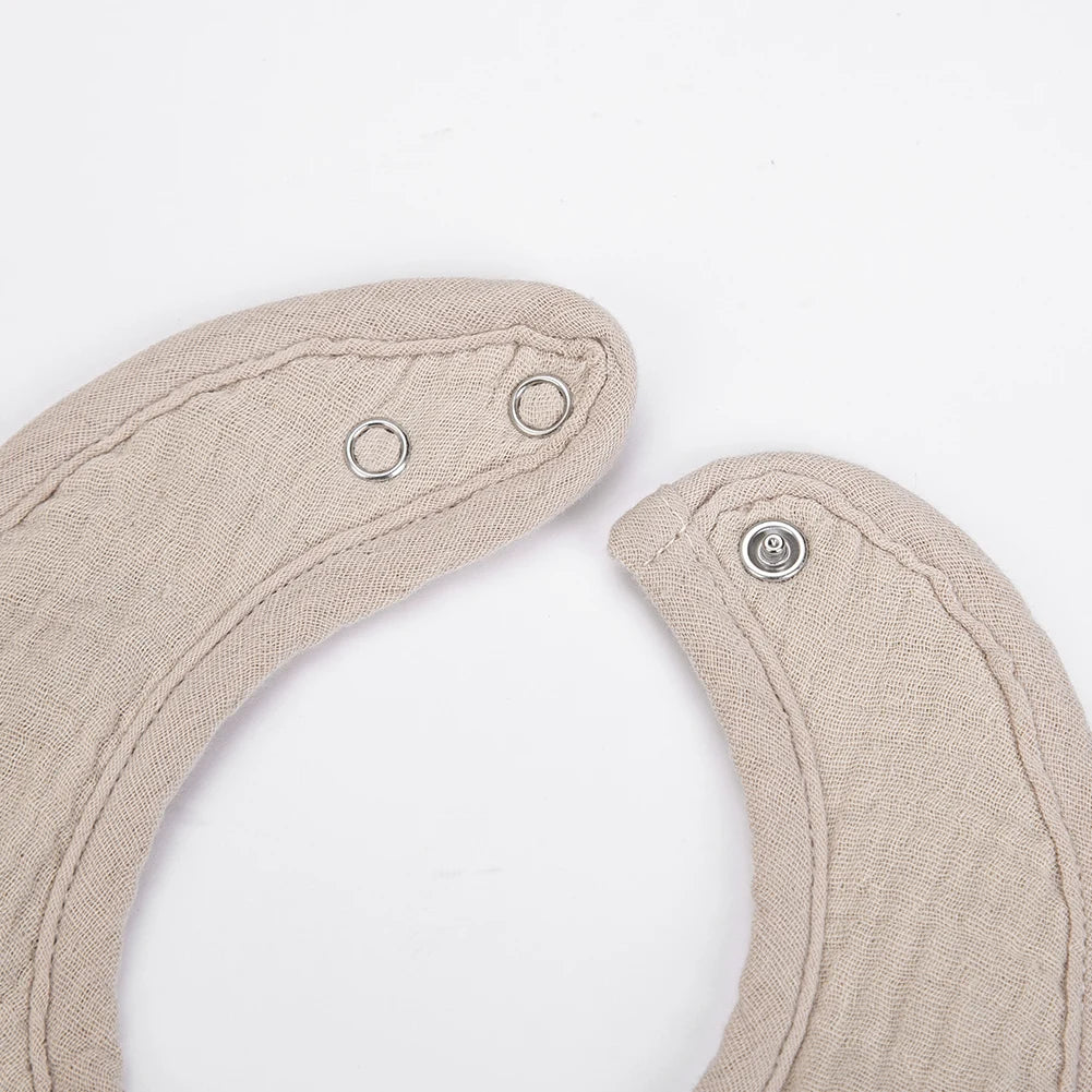 Cute Bear Muslin Cotton Baby Bibs With Pockets Absorbent