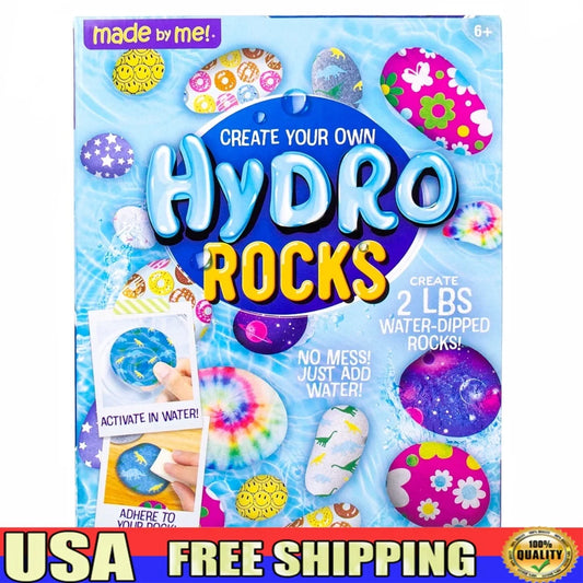 Hydro Dip Rock Art Kit 2lbs Smooth Stones 8 Vibrant Transfer Sheets Creative DIY Activity Kids and Adults