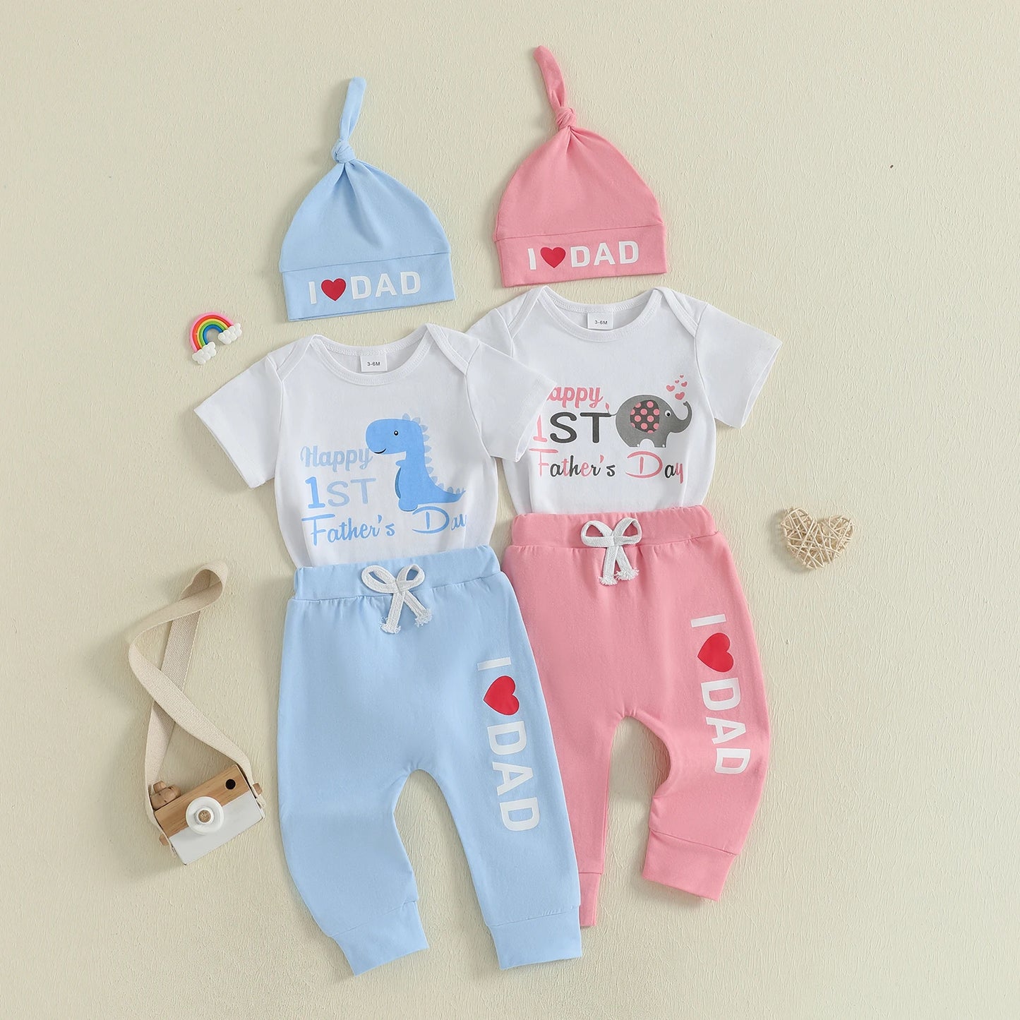 Pudcoco Baby Boys Girls Father's Day Outfit Set