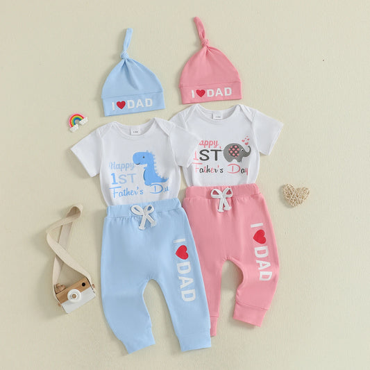 Pudcoco Baby Boys Girls Father's Day Outfit Set