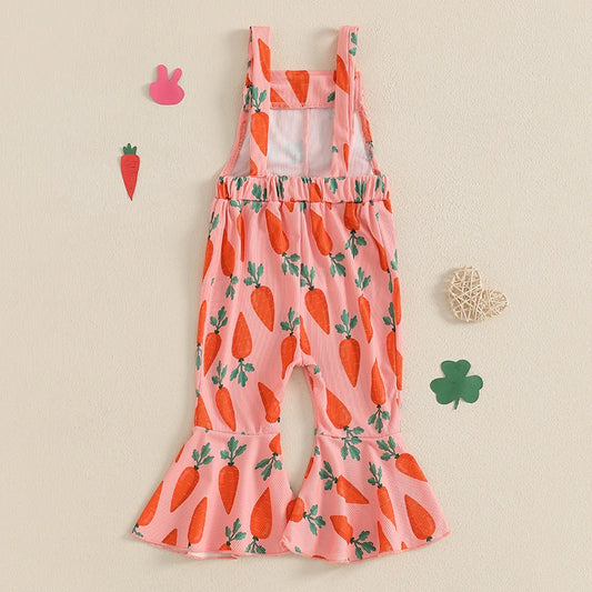 Adorable Baby Girls Easter Romper with Bunny Print