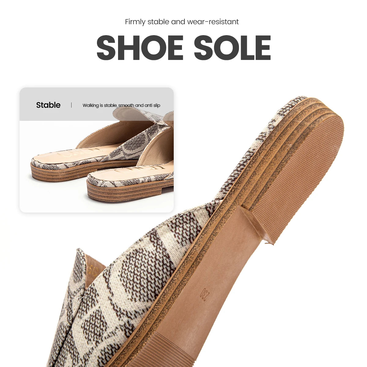CHCHCN Luxury Summer Womens Slippers Flat Heel Sandals