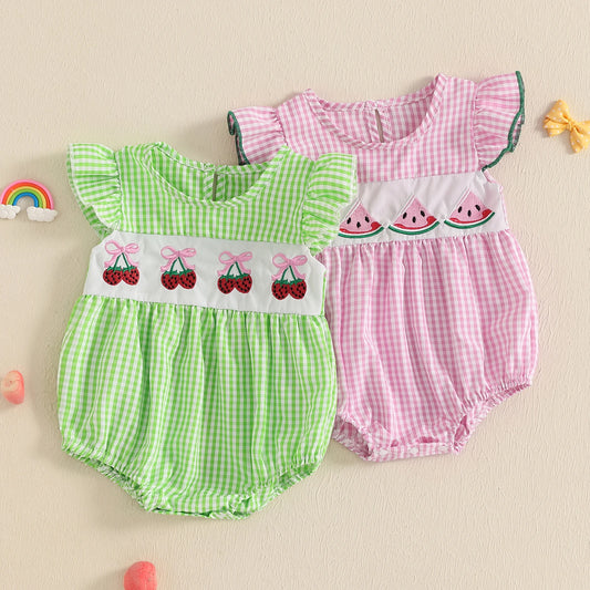 Pudcoco Infant Baby Girl Floral Embroidered Romper Jumpsuit