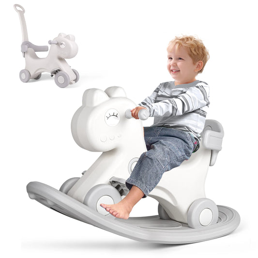 LZDMY Rocking Horse Push Handle Toddler Ride On Toy