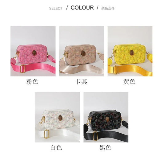 Guangdong Designer Carved Wide Strap Camera Square Crossbody Bag