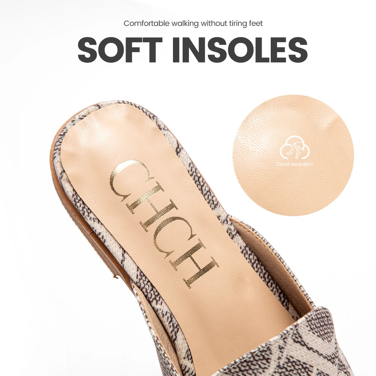 CHCHCN Luxury Summer Womens Slippers Flat Heel Sandals