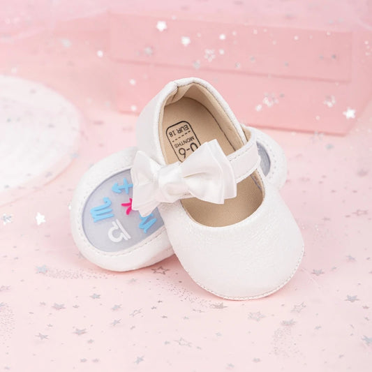 Adorable Baby Girls Mary Jane Shoes with Sweet Bow Detail and Comfortable Non-Slip Sole for First Steps